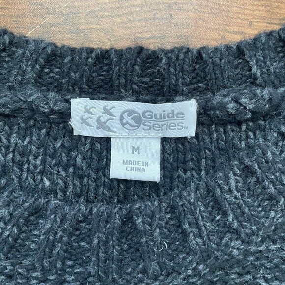 Guide Series Womens Sweater Sz Medium Charcoal Gray Wool Blend Marled Knit - Picture 6 of 6